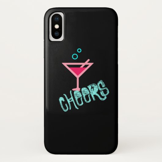 Martini – アルコールドリンクポップ・アートのアート、ピンク&ターコイズ Case-Mate iPhoneケース (裏面)