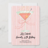 Martini and a Bow Milestone Birthday 招待状 (正面)