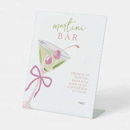 Martini Bar Chic Modern Bridal Shower 台座サイン
