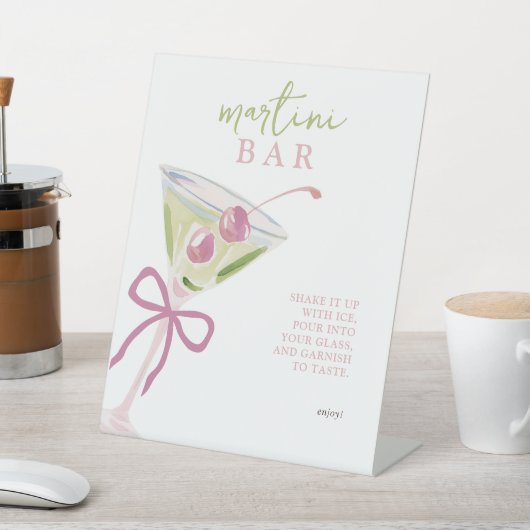 Martini Bar Chic Modern Bridal Shower 台座サイン (インサイチュ)