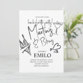 Martini Bikini Doodles Beach Bachelorette’s Party 招待状 (スタンド正面)