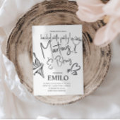 Martini Bikini Doodles Beach Bachelorette’s Party 招待状