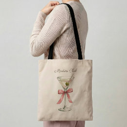 Martini Club Cocktail Tote Bag Funny Martini Lover トートバッグ