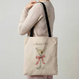 Martini Club Cocktail Tote Bag Funny Martini Lover トートバッグ