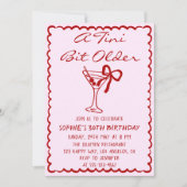 Martini Cocktail A Tini Bit Older 30th Birthday 招待状 (正面)