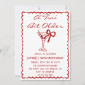 Martini Cocktail A Tini Bit Older 30th Birthday 招待状 (正面)