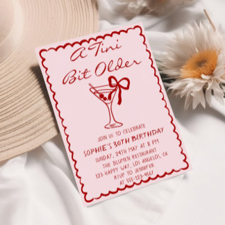 Martini Cocktail A Tini Bit Older 30th Birthday 招待状