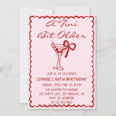 Martini Cocktail A Tini Bit Older 30th Birthday 招待状 (正面)