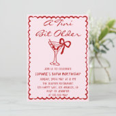 Martini Cocktail A Tini Bit Older 30th Birthday 招待状 (スタンド正面)