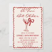 Martini Cocktail A Tini Bit Older 30th Birthday 招待状 (正面)