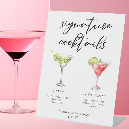 Martini Cosmopolitanシグネチャーカクテルメニュー 台座サイン