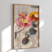 Martini & Disco Ball Art Print: Light Pink Bar Car ポスター