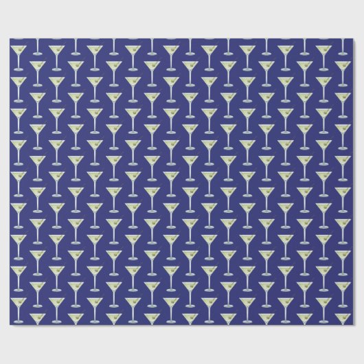 Martini Drinks On Blue Background ラッピングペーパー (フラット)