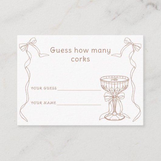 Martini Espresso何個のコルクブライダルゲーム エンクロージャーカード (正面)