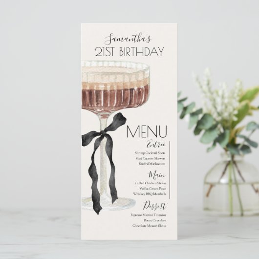 Martini Espresso Birthday "Tini Bit Older" Menu メニュー (スタンド正面)