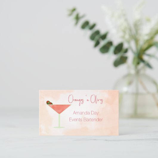 Martini Glass Business Card 名刺 (スタンド正面)