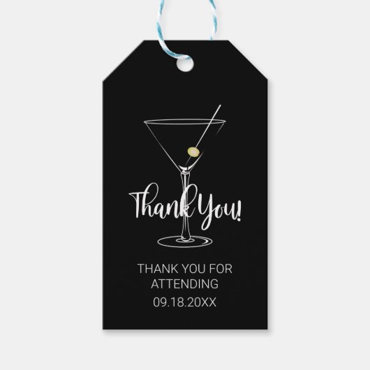 Martini Glass Thank You ギフトタグ (正面)