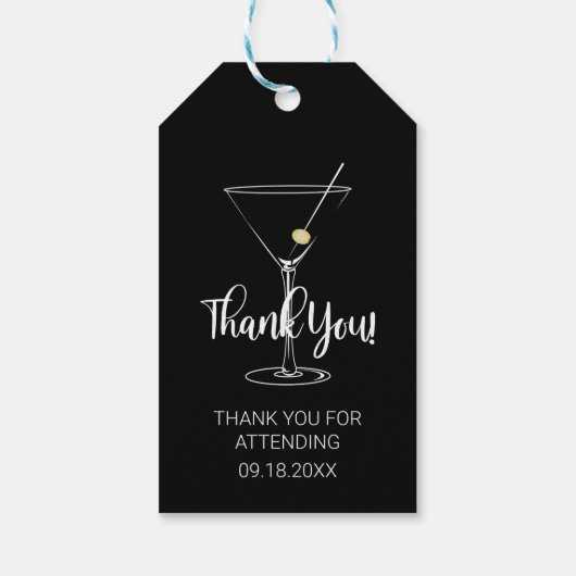 Martini Glass Thank You ギフトタグ (裏面)