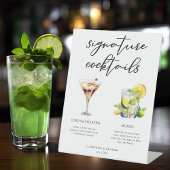 Martini Mojitoシグネチャーカクテル結婚ズメニュー 台座サイン