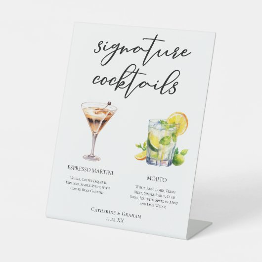 Martini Mojitoシグネチャーカクテル結婚ズメニュー 台座サイン (正面)