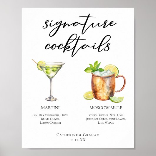 Martini Moscow Muleシグネチャーカクテルメニュー ポスター (正面)