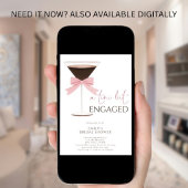Martini Pink Bow Tini Bit Engaged Bridal Shower 招待状