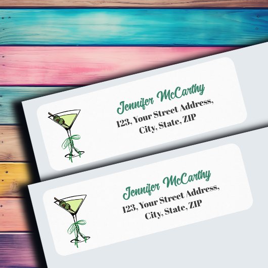 Martini Return Address Label ラベル