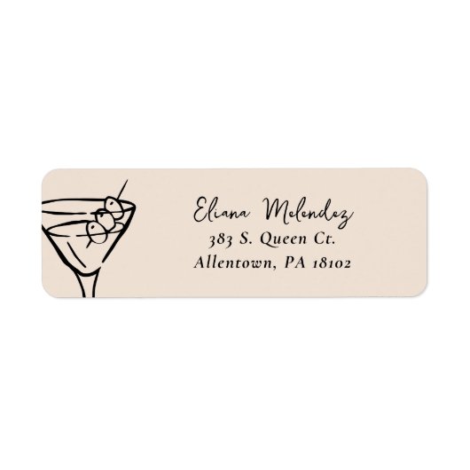 Martini Return Address Labels ラベル (正面)