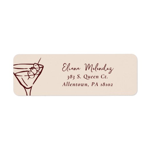Martini Return Address Labels ラベル (正面)