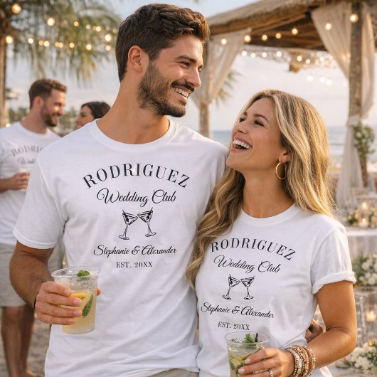 Martini Social Club Custom Wedding Merch Station Tシャツ