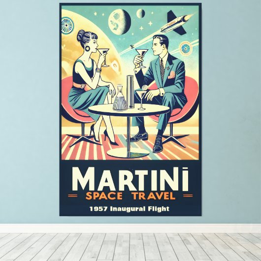 Martini Space Travel Posters Flight Crew  キャンバスプリント (インサイチュ (ウッドフロア))