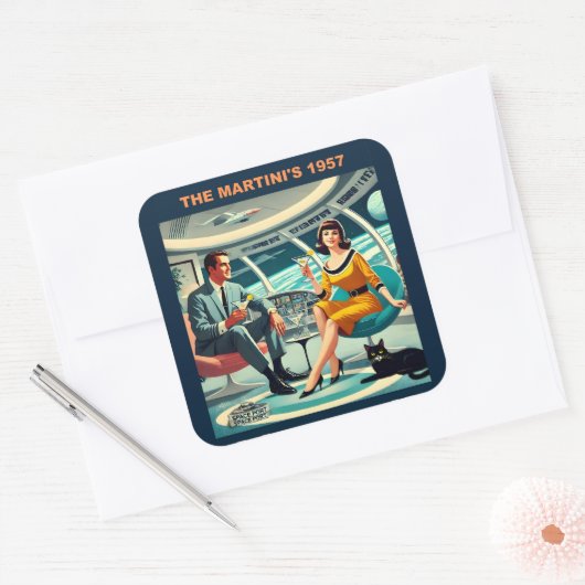Martini Space Travel Posters The Martini's 1957 スクエアシール (封筒)