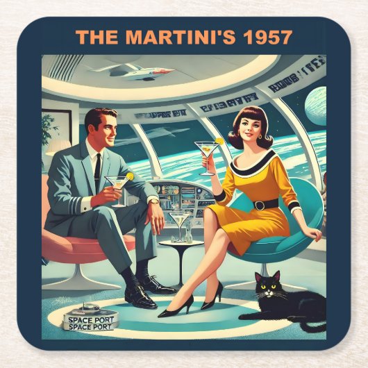 Martini Space Travel Posters The Martini's 1957 スクエアペーパーコースター (正面)