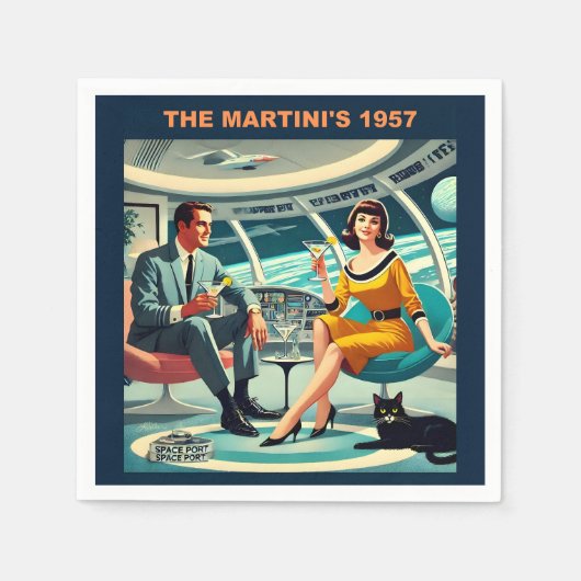 Martini Space Travel Posters The Martini's 1957 スタンダードカクテルナプキン (正面)