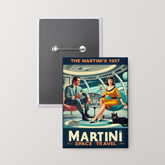 Martini Space Travel Posters The Martini's 1957 缶バッジ (正面/裏面)