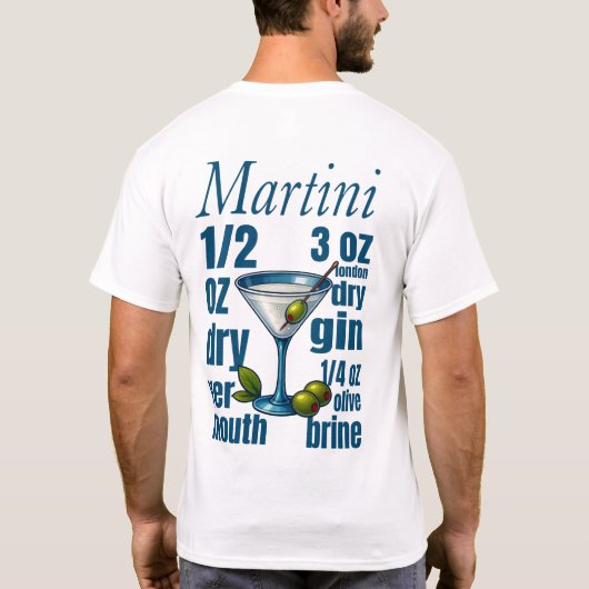 Martini T-Shirt – Classic Gin or Vodka Cocktail Tシャツ (裏面)