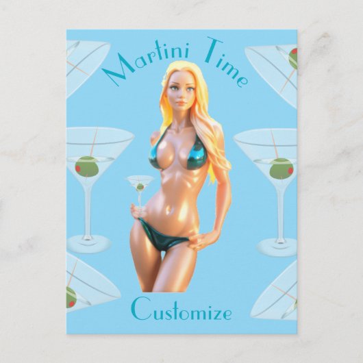 Martini time Bikini Babe Thunder_Cove  ポストカード (正面)