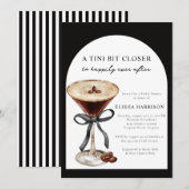 Martini Tini Bit Closer ストライプ ブライダルシャワー 招待状 (正面/裏面)