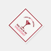  Martini Valentine Chic & Trendy Galentines Day スタンダードカクテルナプキン (角)
