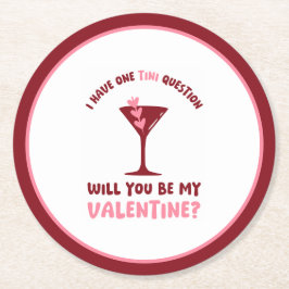  Martini Valentine Chic & Trendy Galentines Day ラウンドペーパーコースター