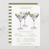 Martini with Olives，カクテルドリンク，ブライダルシャワー 招待状 (正面/裏面)