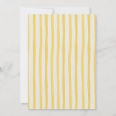 Martini Yellow Stripes Bow Bridal Shower  招待状 (裏面)