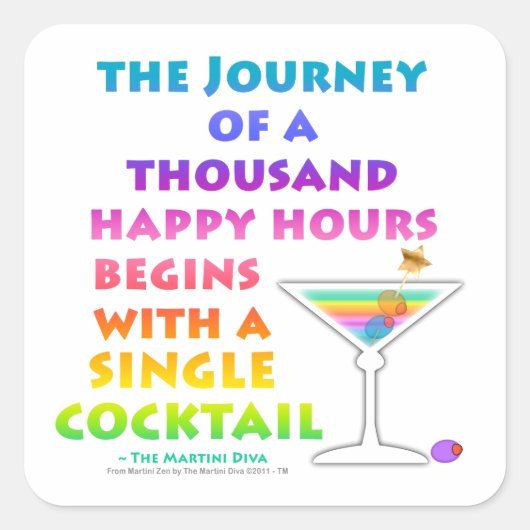 MARTINI ZEN - Happy Hour Journey Sticker スクエアシール (正面)