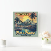 MARTINIQUE スクエア壁時計 (ホーム)