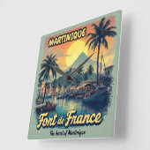 MARTINIQUE スクエア壁時計 (傾斜)