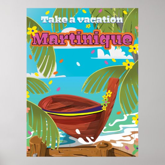 Martinique Cartoon旅行ポスター ポスター (正面)