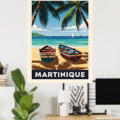 Martinique Tropical Paradise, Vintage Beach Travel ポスター (ホームオフィス)