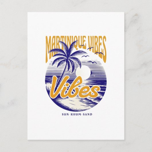 Martinique Vibes – Sun Rhum Sand ポストカード (正面)