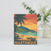 Martinique Vintage Beach ポストカード (スタンド正面)