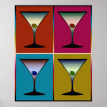 Martinis 24 ポスター<br><div class="desc">Smooth and colorful pop art martini poster with multi-colored shinys.</div>